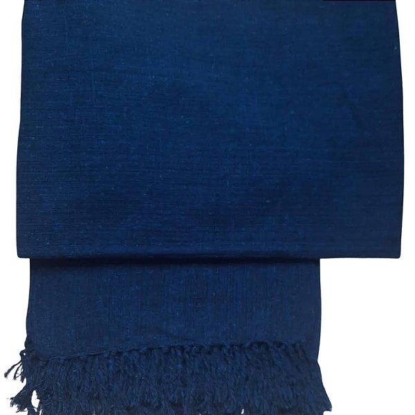 Manta Decorativa Tear tam. Solteiro Azul Marinho Mescla