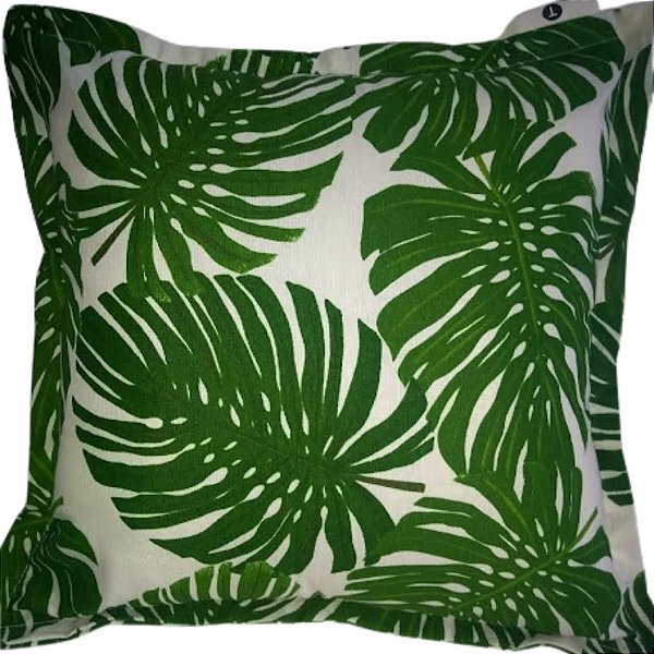 Capa Jacquard Estampada Decorativa p/ Almofada 43x43cm Natureza Costela de Adão com Abas