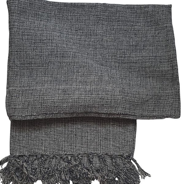 Manta Decorativa Tear tam. Solteiro Cinza Mescla