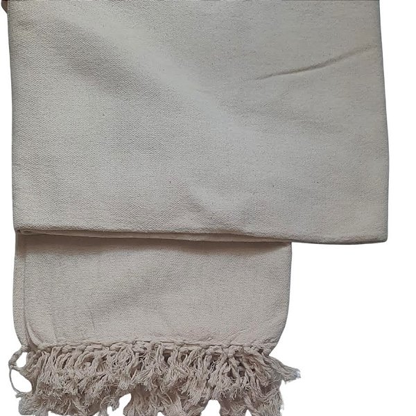 Manta Decorativa Tear tam. Solteiro Cru Lisa