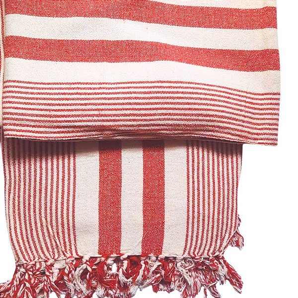 Manta Decorativa Tear tam. Solteiro Listra Terracota