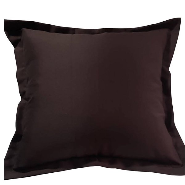 Capa Oxford Liso Decorativa p/ Almofada 43x43cm Chocolate com Abas