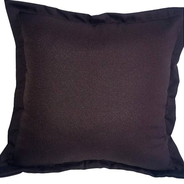 Capa Oxford Liso Decorativa p/ Almofada 43x43cm Marrom Café com Abas