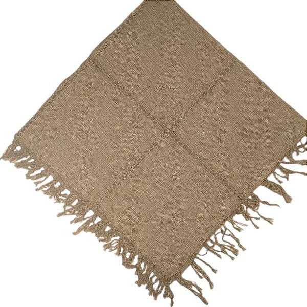 Xale decorativo para Sofá 1,50x1,50cm Bege e Cru