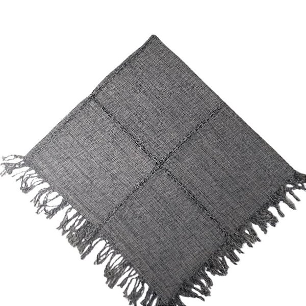 Xale decorativo para Sofá 1,50x1,50cm Mesclado / Preta