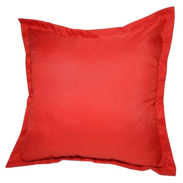 Capa Oxford Liso Decorativa p/ Almofada 43x43cm Vermelha com Abas