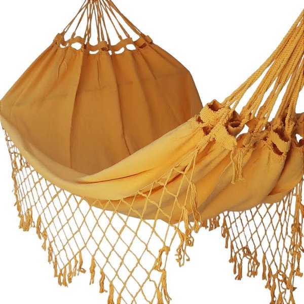 Rede  De Descanso  Casal Tam. 1,50x3,50  na cor Amarela Lisa