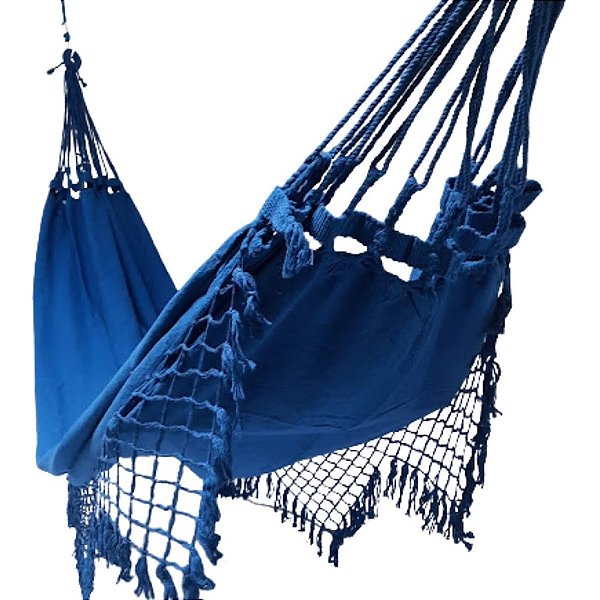 Rede  De Descanso  Casal Tam. 1,50x3,50  na cor Azul Marinho Lisa