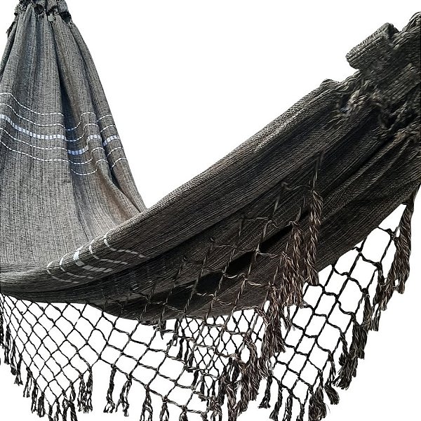 Rede  De Descanso  Casal Tam. 1,50x3,50  na cor Preta / Cru Mesclado