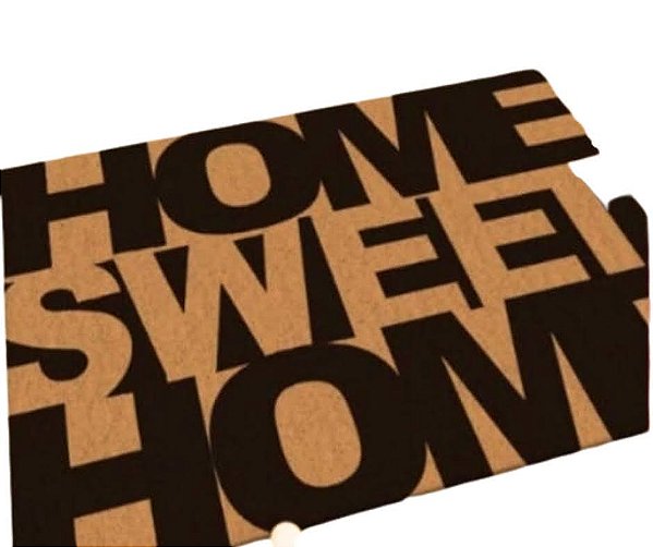 Capacho Tapete de Porta com estampa “Home Sweet Home” Tamanho 38x57cm