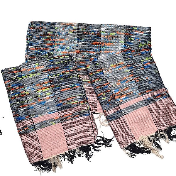 Kit 3 Peças Tapete Artesanal Fio de Malha Moldura