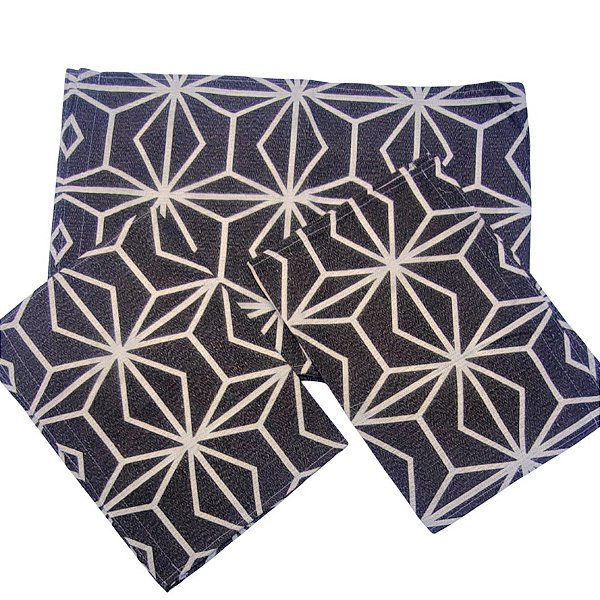 Kit Tapete 3 Peças Antiderrapante p/ Cozinha Diamante Marrom