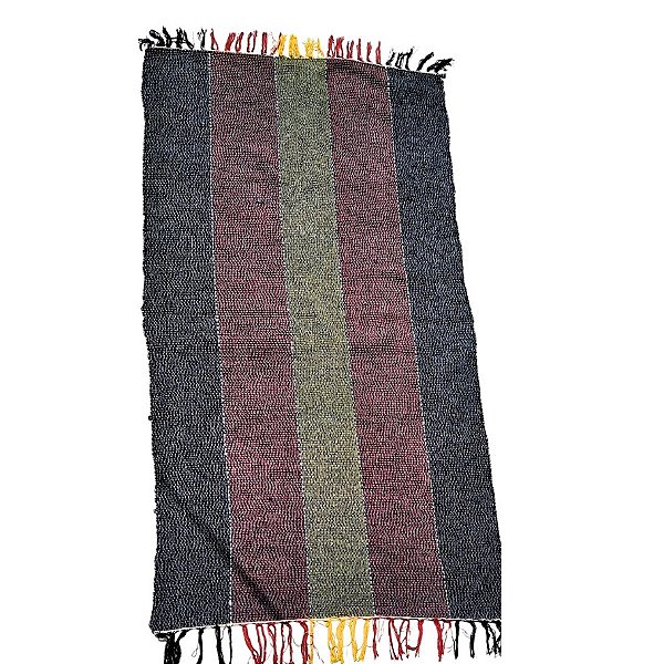 Tapete Artesanal de Fio de Malha Beira Cama Listra Color 50x150cm