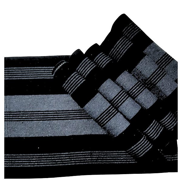 Jogo Americano 6 Lugares Listras nas cores Preto e Cinza