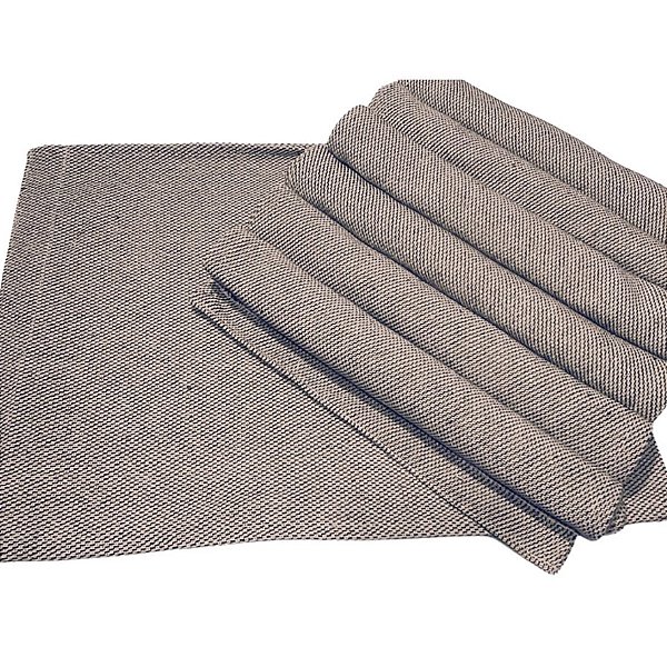 Jogo Americano 7 Lugares Xadrez nas cores Marrom e Cru