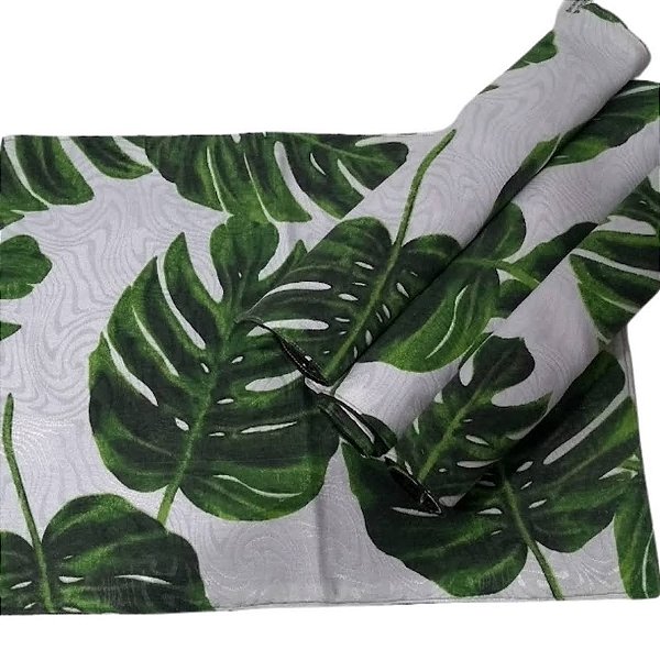 Jogo Americano Dupla Face 4 Lugares com estampa Costela de Adão