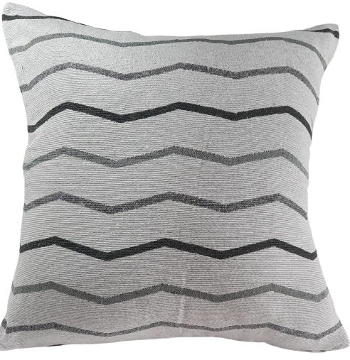 Capa Decorativa p/ Almofada Jacquard  43x43  Geométrico Cinza Wave Premium