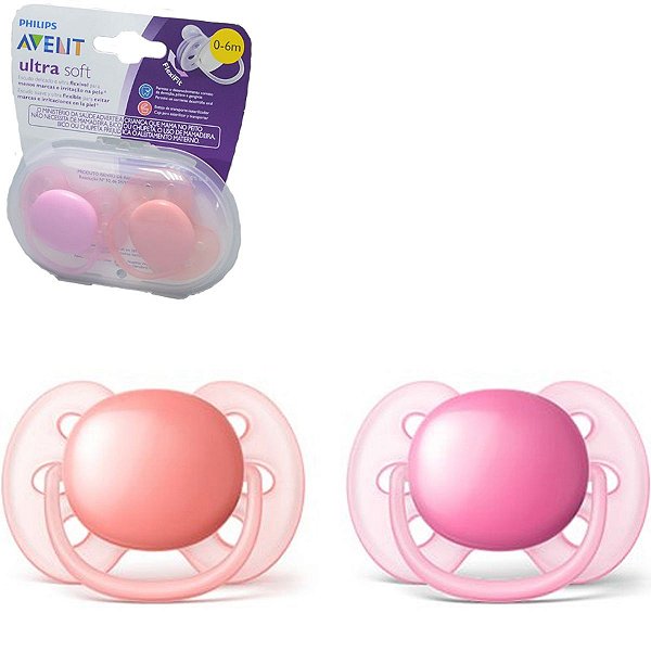 Kit chupeta ultra soft azul avent 0 a 6 meses