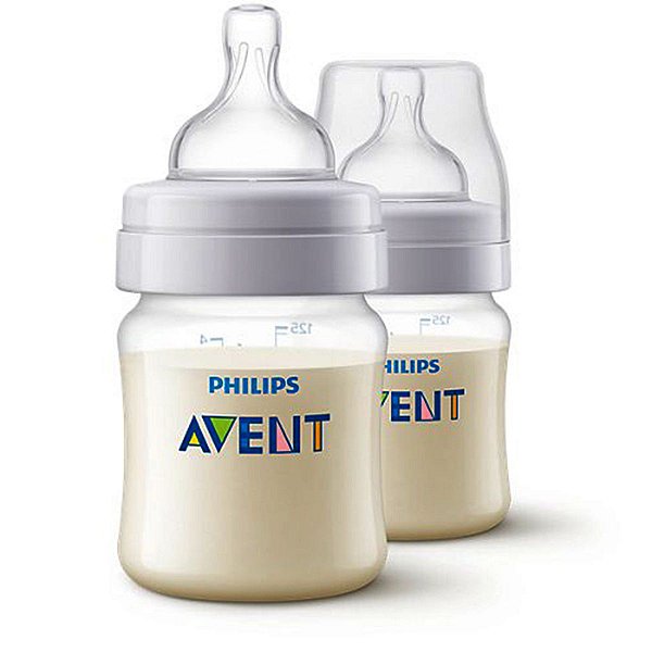 Kit 2 Mamadeiras Avent Anticolica Para Bebê A Partir de 0 Meses 125ml Philips