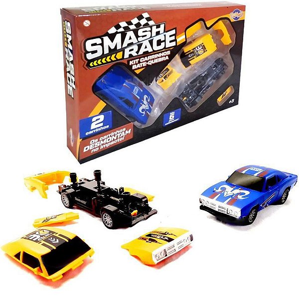 Kit 2 Carrinhos de Fricção Bate e Quebra Brinquedo Infantil Criança Smash Race Toyng