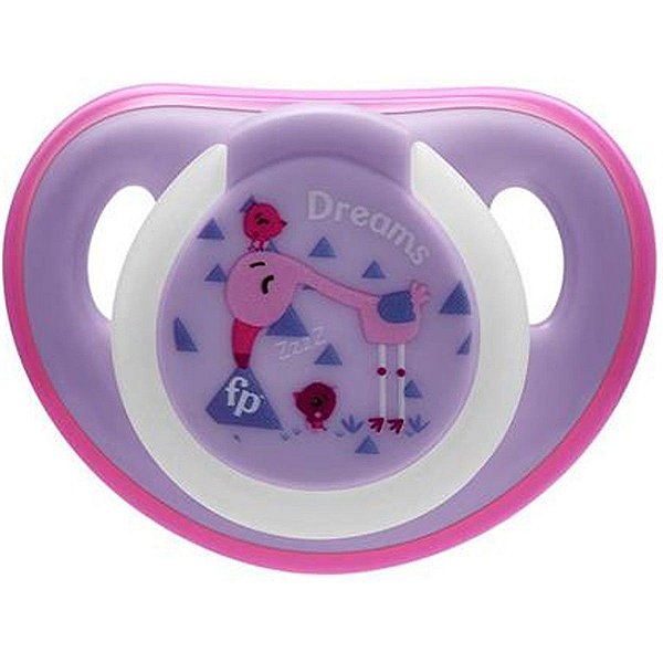 Chupeta Para Bebê Com Estojo Esterilizado Brilha No Escuro 0-6 Meses First Moments Glow Fisher Price Rosa