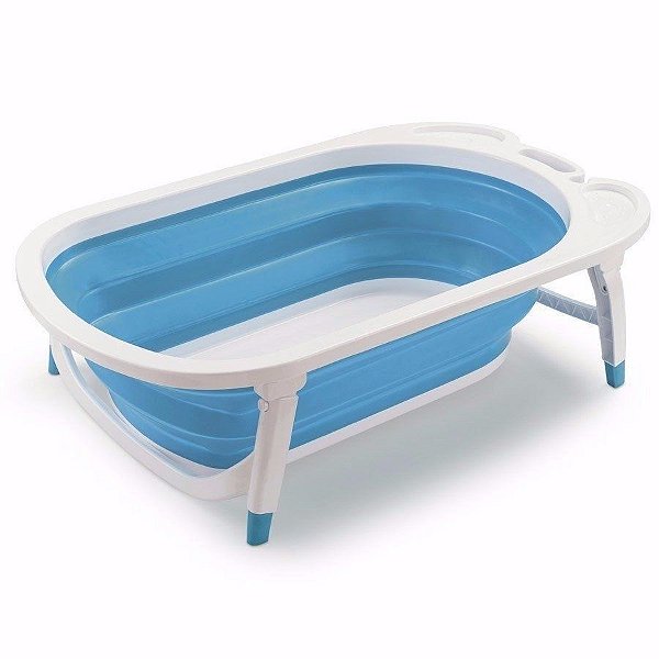 Banheira Dobravel Para Bebê Azul Flexi Bath Menino Bb172