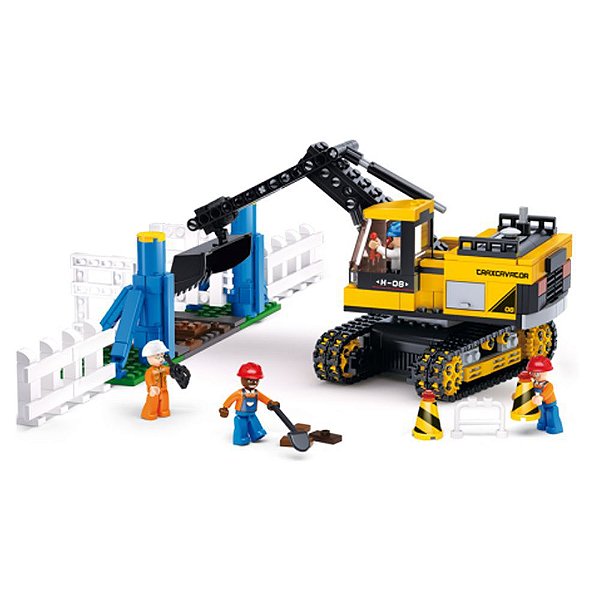 Brinquedo Blocos de Contrução Escavadeira BR830 614 Peças Multikids