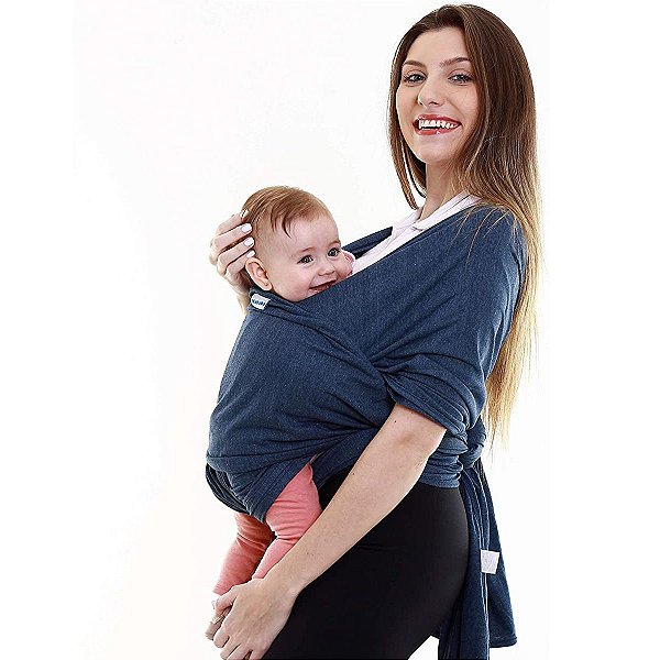Canguru Bebê Infantil 3,5Kg a 16Kg Segurança Wrap Sling Kababy Jeans