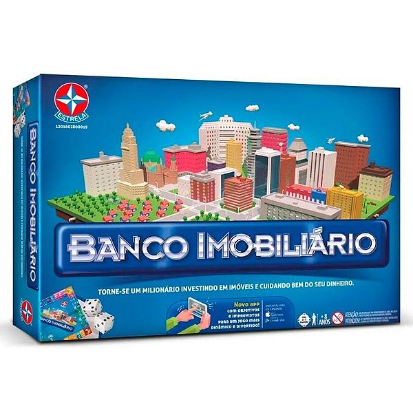 Jogo Classico Banco Imobiliário Com Aplicativo App - Estrela