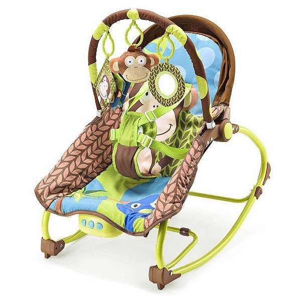 Cadeira De Balanço Para Bebês 0-20 Kg Macaco Multikids Baby BB365