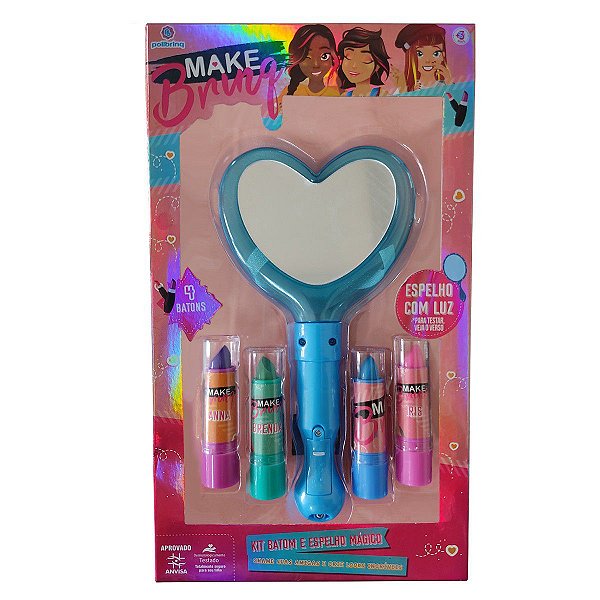 3 Pcs Conjunto de brinquedos de maquiagem para crianças, Brinquedos de  maquiagem de meninas fingem jogo de maquiagem com pente de espelho