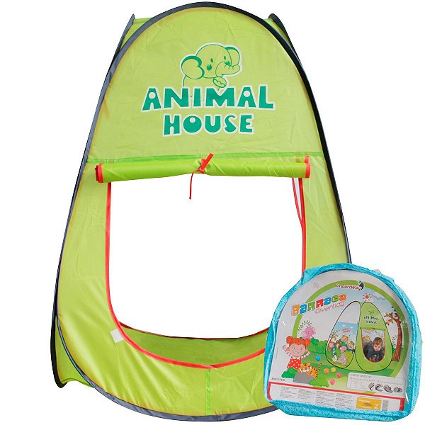 Barraca Infantil Divertida Verde 92x66cm Para Crianças com +3 Anos - Importway