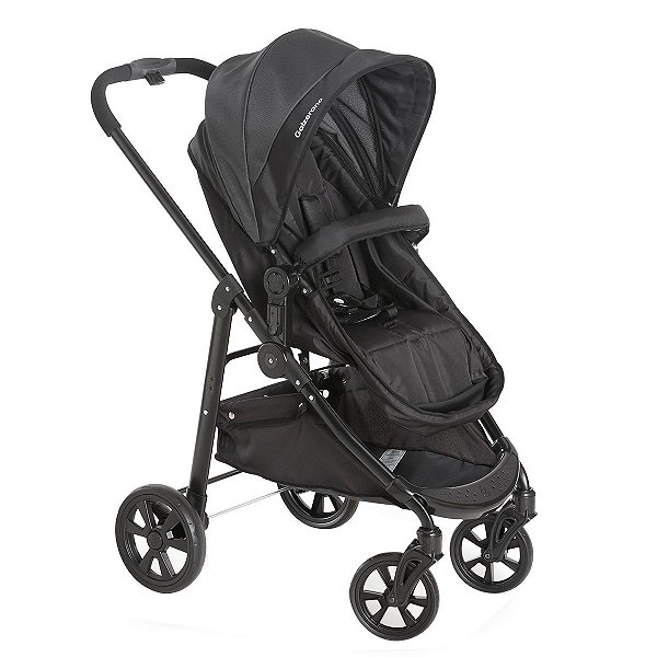 Carrinho de Bebê Passeio 3 em 1 Até 15Kg Travel System Olympus Galzerano New Black