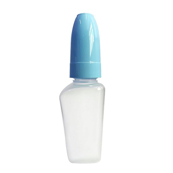 Mamadeira Pequena Chuquinha 50ml Azul Bebê Até 3 Meses Silicone Lillo