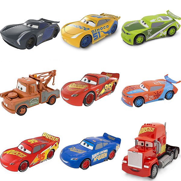 Carrinhos de brinquedo do filme carros 3 da disney pixar, centro