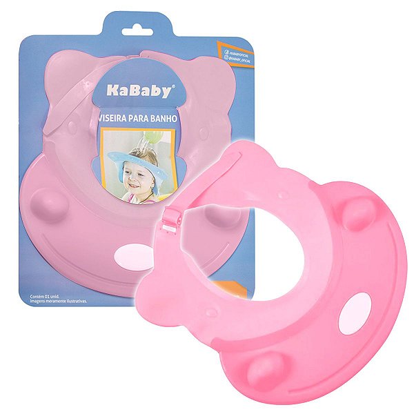 Proteção para Banho do Bebê Viseira Infantil Pink de Tamanho Ajustável KaBaby