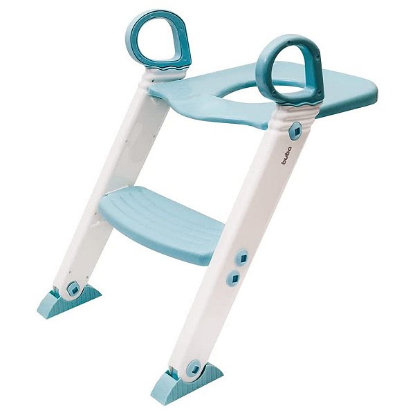 Assento Redutor Infantil Com Escada Para Vaso Sanitário 1+ Ano Até 40 kg Dobrável Azul Buba