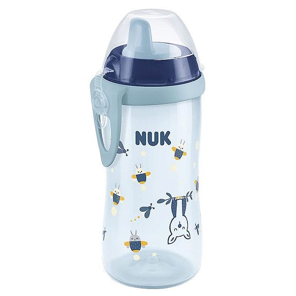 Copo de Bebê Antivazamento 300ml Brilha no Escuro 12+ Meses Kiddy Cup Morcego Azul Nuk