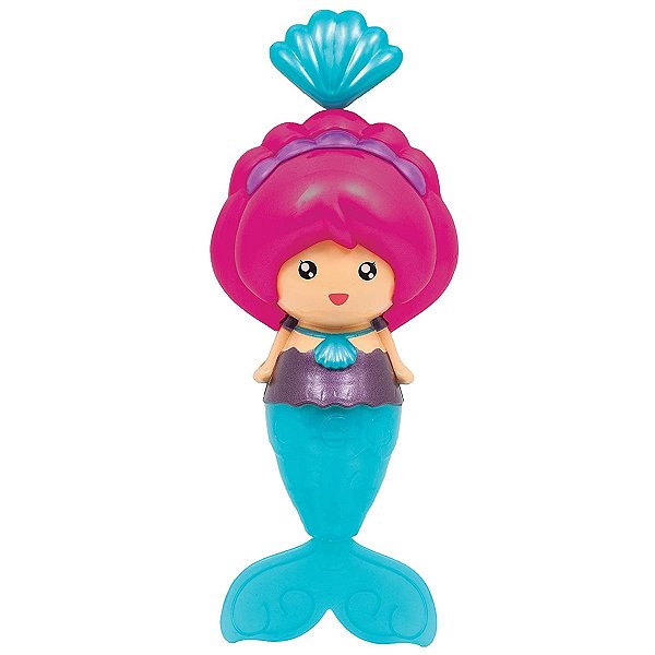 Brinquedo Interativo Para Banho Infantil de Bebê +6 Meses Sereia Treme Treme Colorida Buba