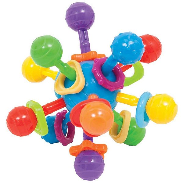 Brinquedo Interativo Infantil Para Bebê +3 Meses Atomic Ball 360° Colorido Buba