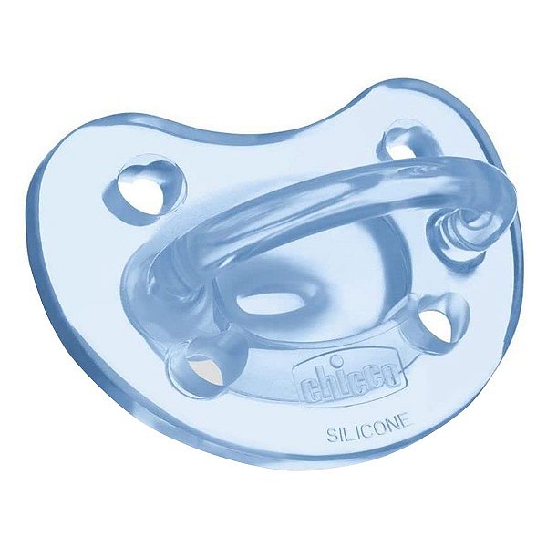 Chupeta De Bebê Com Estojo 0-6 Meses Em Silicone Soft Azul Chicco