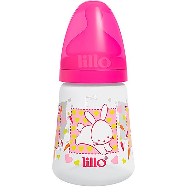 Mamadeira Para Bebê 180mL Tamanho 1 de 0 à 6 Meses Rosa Coelho Design Lillo