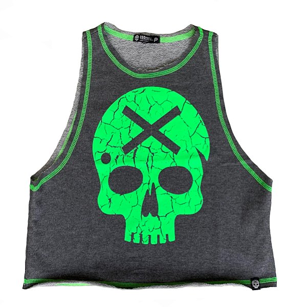 Regata Cropped Bs Cross - Cinza com Verde