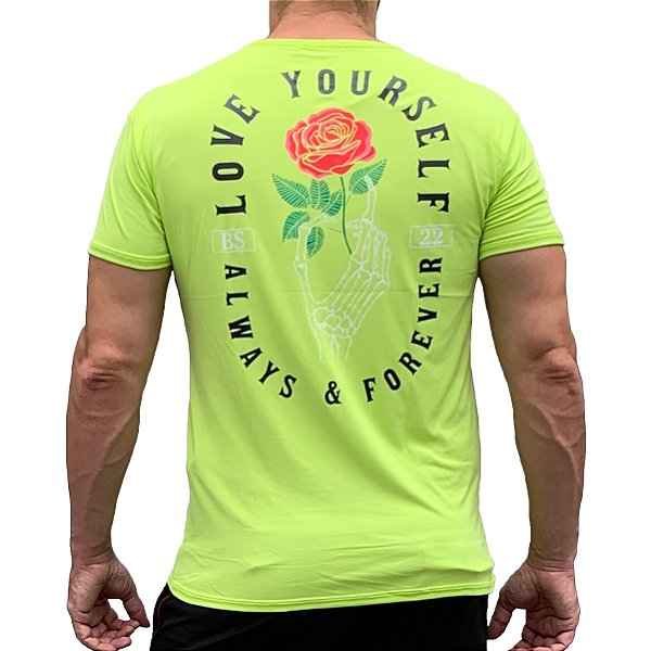 Camiseta Bs Cross - Love Yourself Amarelo Neon