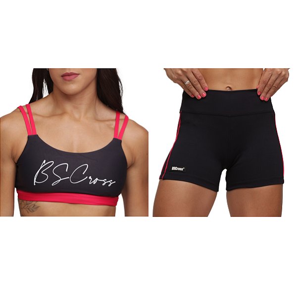 Conjunto Bs Cross Signature - Preto/Lichia