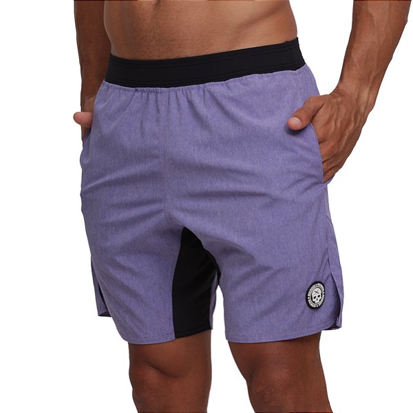 Bermuda Bs Cross Cinturada - Azul/Lilás