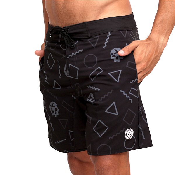 Bermuda Bs Cross - Preto Geométrico