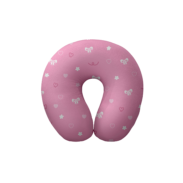 Almofada de Pescoço Rosa Lacinhos