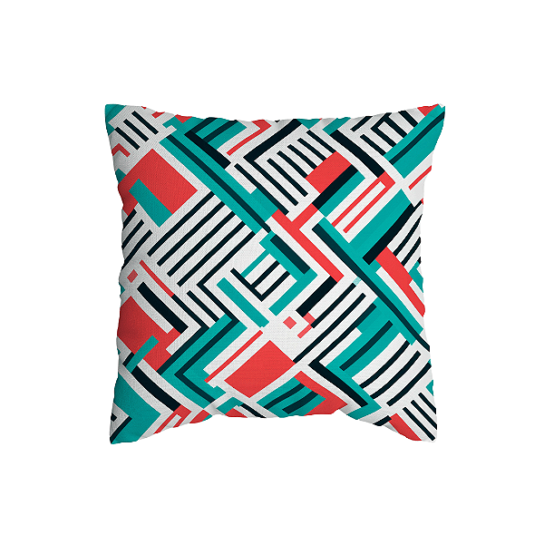 Capa de Almofada Estampa Geométrica Com Zíper