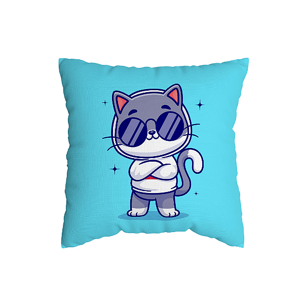 Capa de Almofada Gatinho Com Zíper